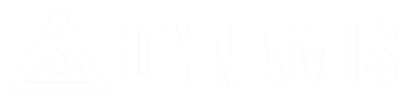 Logo Dynamis Wellness, white version